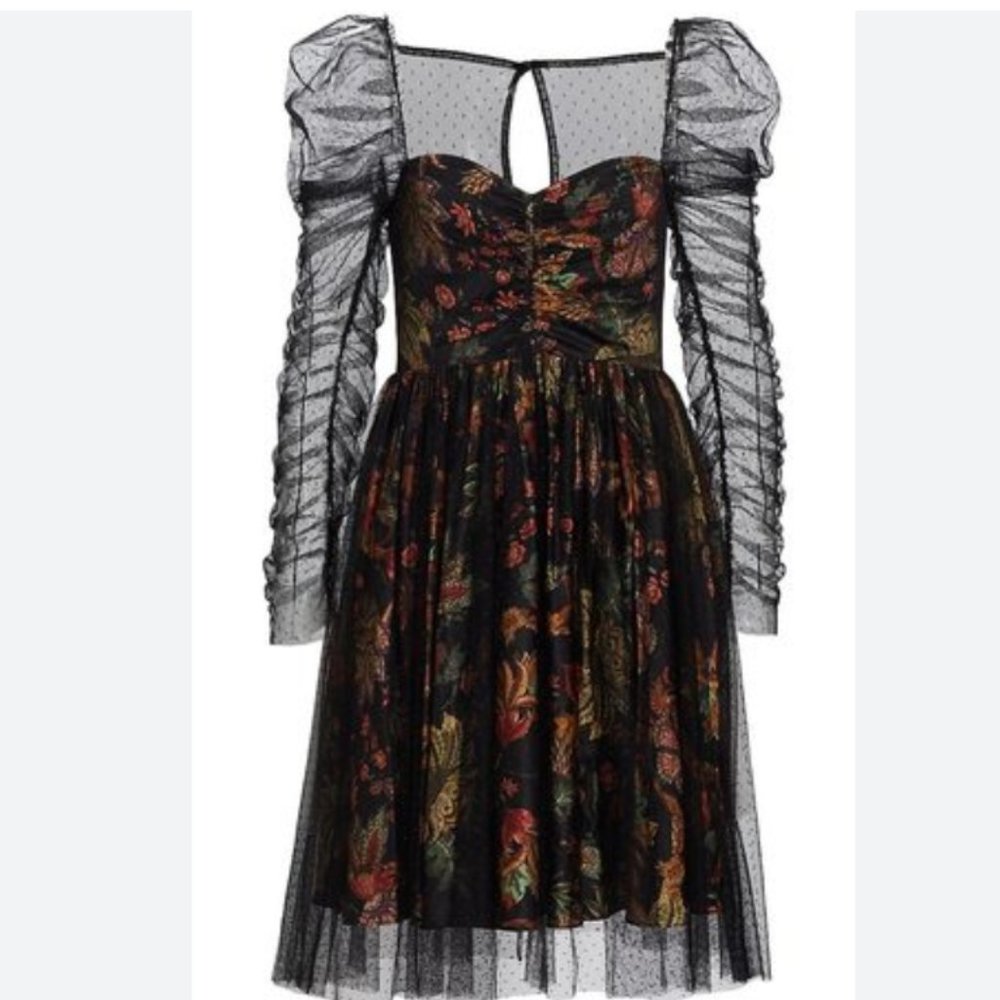 NWT Cara Cara Ritchie Layered Floral & Tulle dress M - Picture 12 of 14